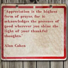APPRECIATION